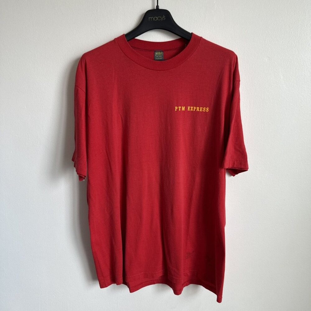 Vintage PTM Express Speed Boat Graphic Red T-Shirt Jerzees Russell - Size XXL